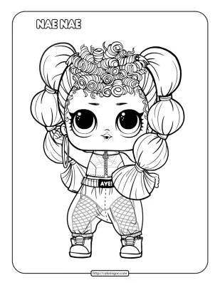 Printable LOL Surprise Remix Nae Nae Coloring Page