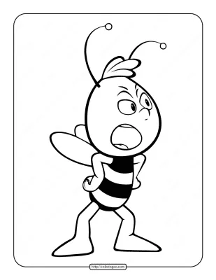 Printable Maya the Bee Willy Coloring Page