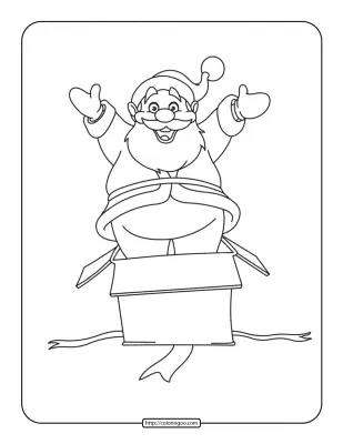 Santa Claus Gift Wrap Coloring Page