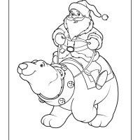 Santa Claus on a Polar Bear Coloring Page 54 santa claus on a polar bear coloring page