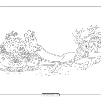 Santa Claus on Sleigh with Reindeer Coloring Page 59 santa claus on sleigh with reindeer coloring page