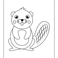 Simple Big Toothed Beaver Coloring Page 9 simple big toothed beaver coloring page