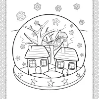 Winter Snow Globe Coloring Page 13 winter snow globe coloring page