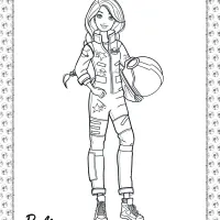 astronaut barbie coloring page