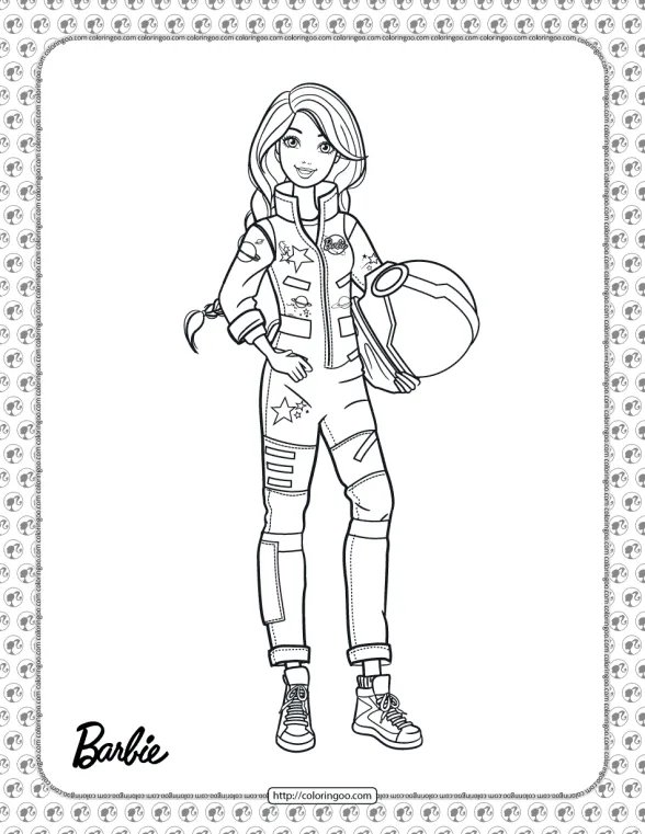 Astronaut Barbie Coloring Page 1 astronaut barbie coloring page