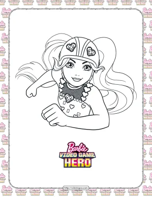 Barbie Video Game Hero Coloring Page