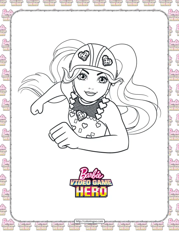Barbie Video Game Hero Coloring Page 1 barbie video game hero coloring page