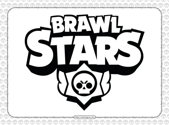 Brawl Stars Pdf Logo Outline Coloring Page 1 brawl stars pdf logo outline coloring page