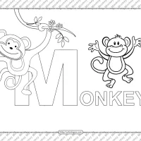 cartoon monkey word coloring page