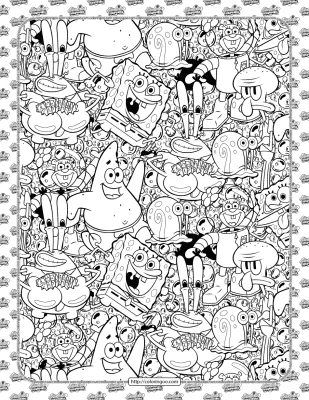 Cartoon SpongeBob Coloring Page