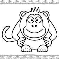 cool monkey coloring page