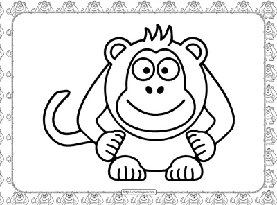 Cool Monkey Coloring Page