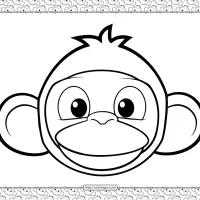 cute monkey head coloring page