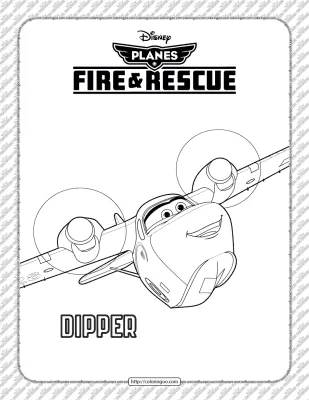 Disney Planes Fire and Rescue Dipper Coloring Page