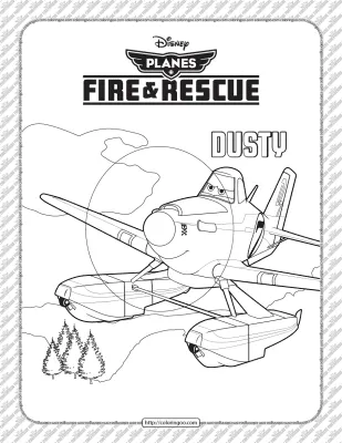 Disney Planes Fire and Rescue Dusty Coloring Page