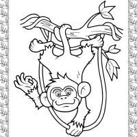 monket in the branch coloring page