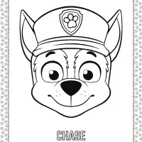 Paw Patrol Cartoon Chase Head Coloring Page 20 paw patrol cartoon chase head coloring page