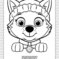 Paw Patrol Cartoon Everest Head Coloring Page 21 paw patrol cartoon everest head coloring page