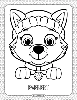 Paw Patrol Cartoon Everest Head Coloring Page