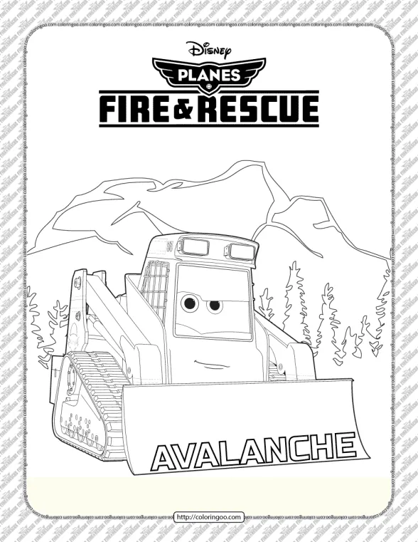 Planes Fire and Rescue Avalanche Coloring Page 1 planes fire and rescue avalanche coloring page