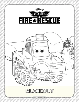 Planes Fire and Rescue Blackout Coloring Page