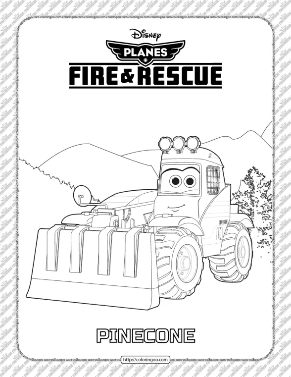 Planes Fire and Rescue Pinecone Coloring Page 1 planes fire and rescue pinecone coloring page