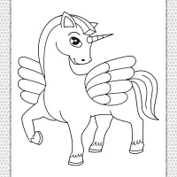 printable cute winged unicorn coloring page