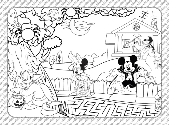 Printable Disney Halloween Activity Coloring Page 1 printable disney halloween activity coloring page