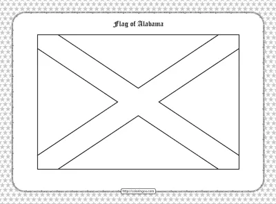 Printable Flag of Alabama Outline Coloring Page