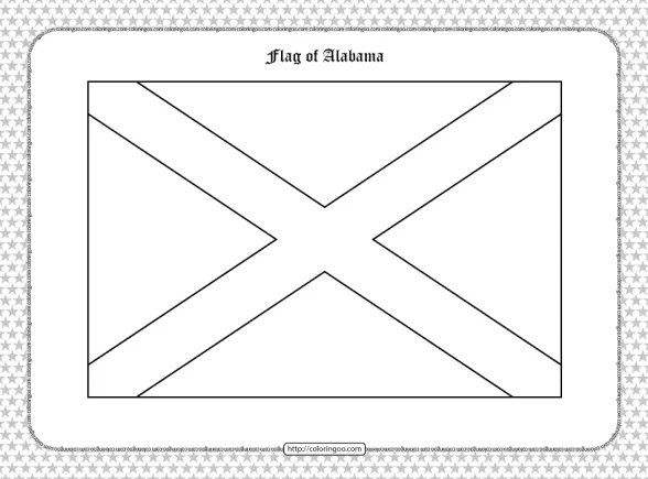 printable flag of alabama outline coloring page