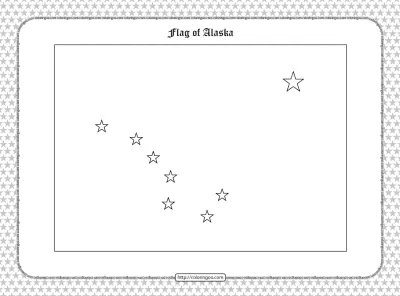 Printable Flag of Alaska Outline Coloring Page