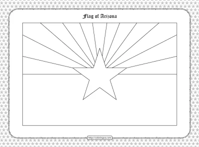 Printable Flag of Arizona Outline Coloring Page