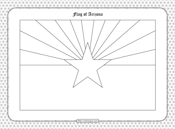 printable flag of arizona outline coloring page