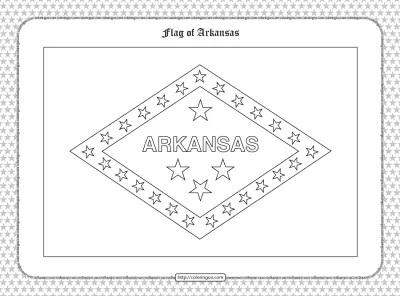 Printable Flag of Arkansas Outline Coloring Page