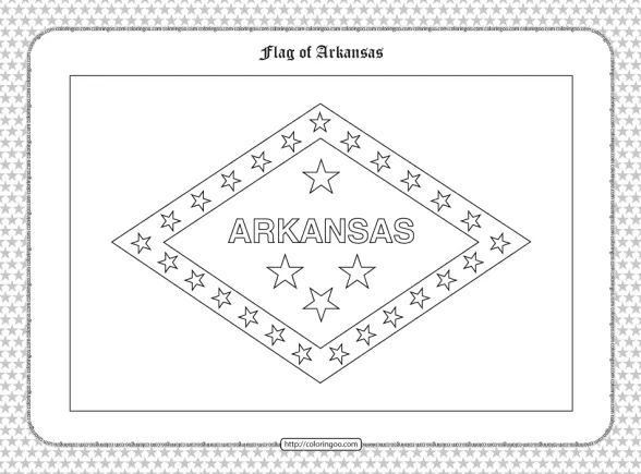 printable flag of arkansas outline coloring page