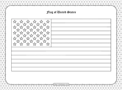 Printable Flag of United States Outline Coloring Page