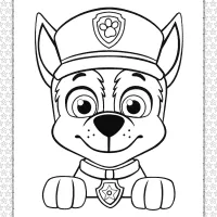 Printable Paw Patrol Chase Head Coloring Page 25 printable paw patrol chase head coloring page