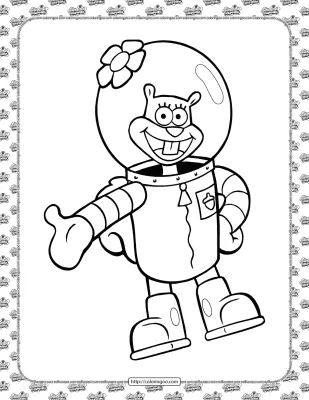 Printable Sandy Cheeks Coloring Pages