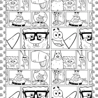 printable spongebob and friends coloring sheet