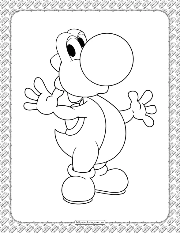 Printable Yoshi Coloring Page 1 printable yoshi coloring page