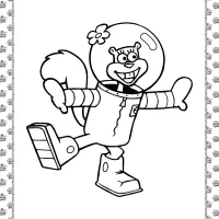 sandy cheeks coloring page