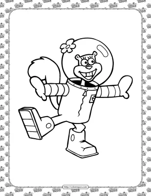 Sandy Cheeks Coloring Page