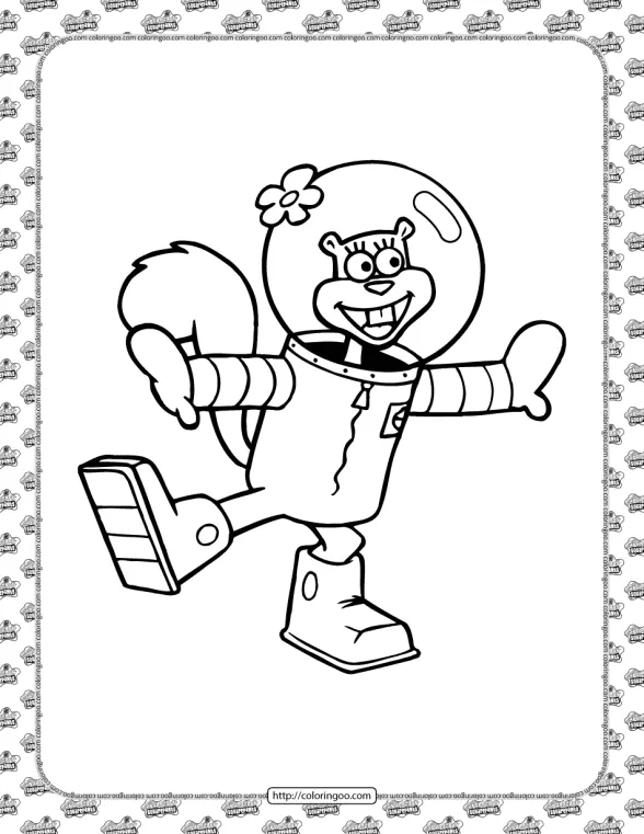 Sandy Cheeks Coloring Page 1 sandy cheeks coloring page