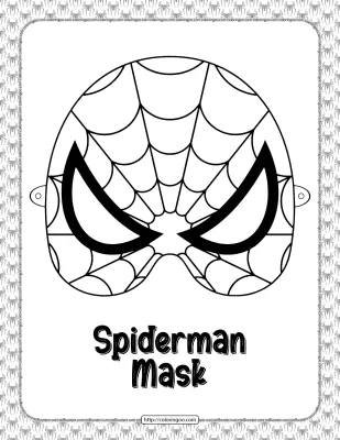 Spiderman Mask Coloring Sheet