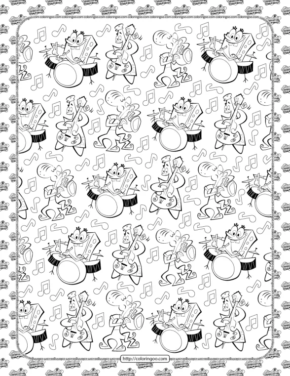SpongeBob and Friends Coloring Sheet 1 spongebob and friends coloring sheet