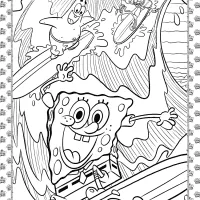 spongebob and friends having fun coloring page
