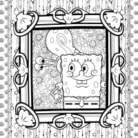 spongebob and gary coloring page