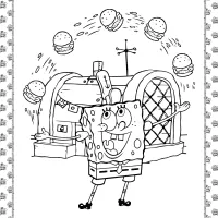 spongebob coloring page for kids