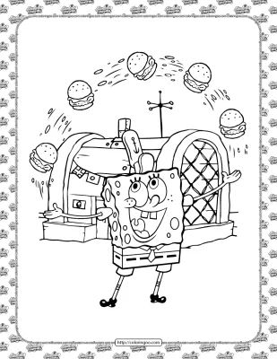 SpongeBob Coloring Page for Kids