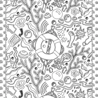 spongebob deep dive coloring page